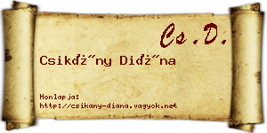 Csikány Diána névjegykártya
